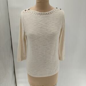 Ralph Lauren Lauren Jeans Company Crochet Boat Neck Knit Top Size S